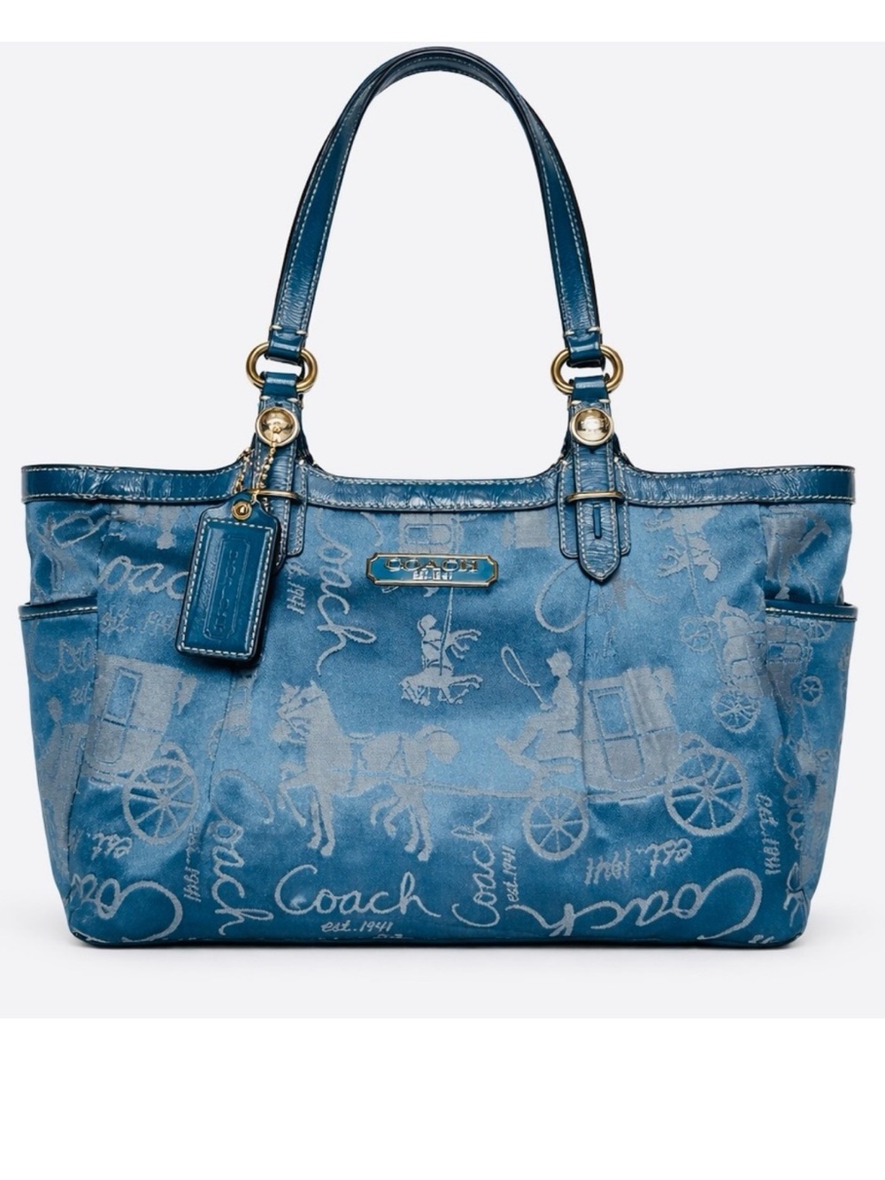 Coach Cool Blue Signature Vintage Tote